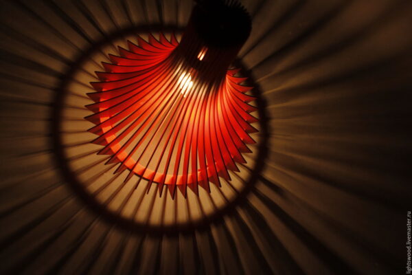 Modern Red Slat Pendant Lamp - Image 2