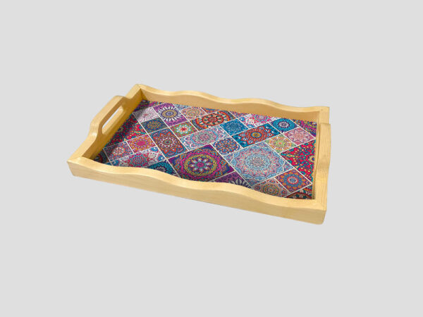 Vibrant Decorative Wooden Tray D5